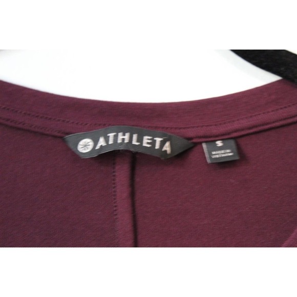 ✨2/$20 Athleta Cloudlight Asymmetrical Top Women's Small Auberge Maroon H13878 - Picture 5 of 9